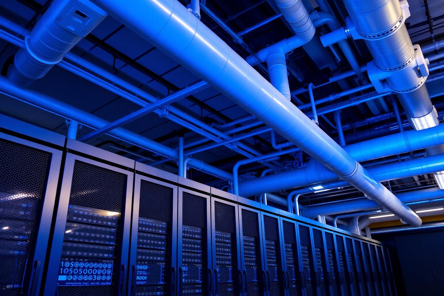 NDT technician inspecting data center mechanical piping