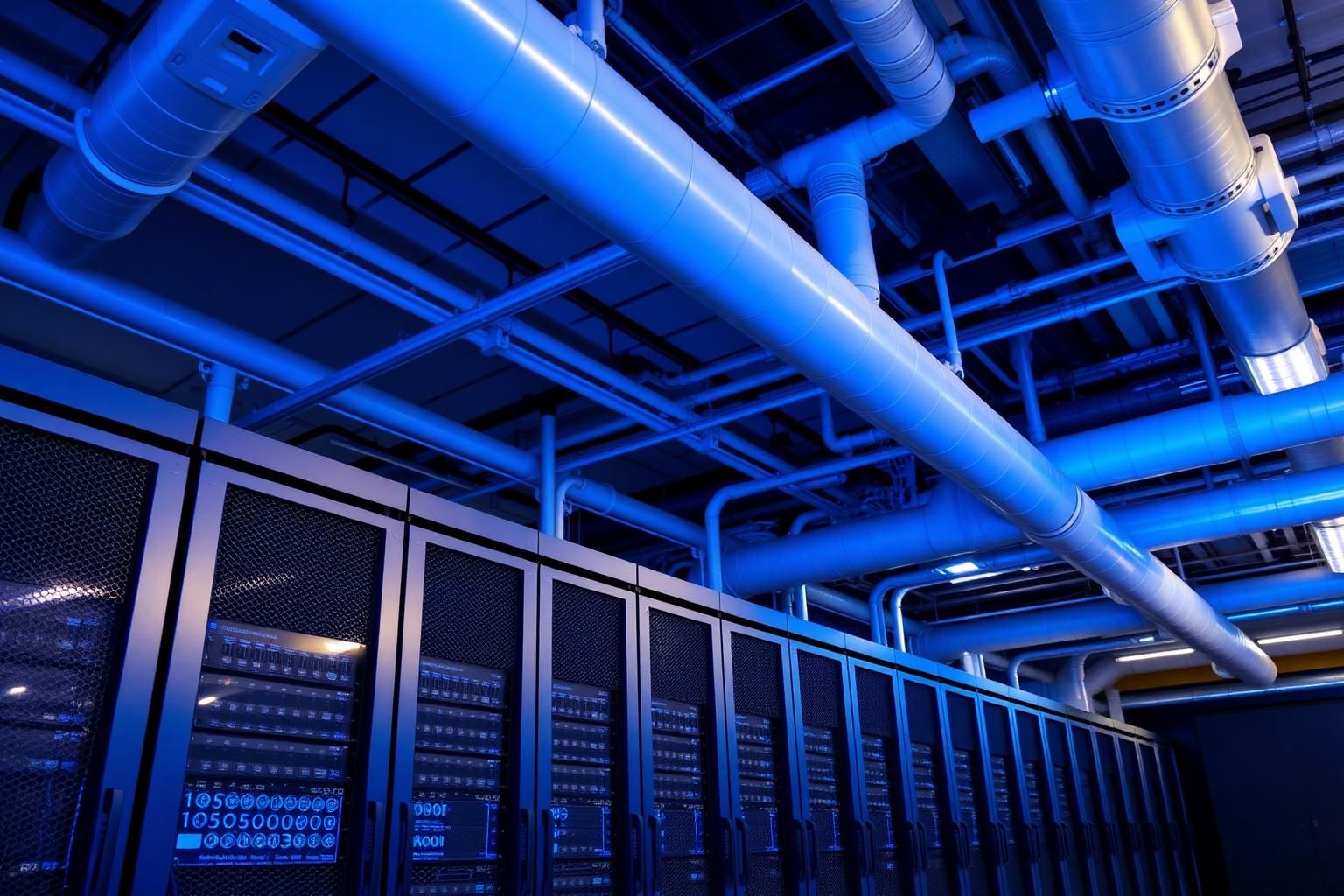 NDT technician inspecting data center mechanical piping