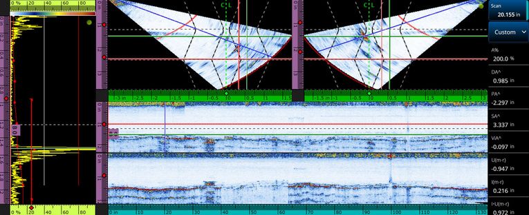 Encoded PAUT/TOFD dataset from a production girth weld